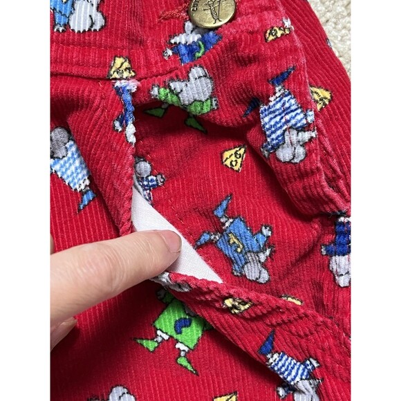 VTG 90s Cute Cumber Toddler 4T Red Corduroy Overalls Mice Cheese Print‎ Playwear - Picture 9 of 16